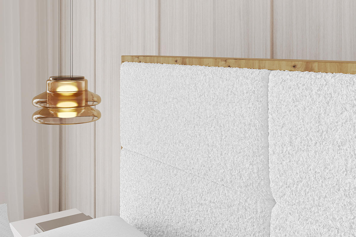 POLSTERBETT mit Bettkasten, Fußteil und Lattenrost, Boxbett mit Matratze H3/H4 - ENZO1-Z 180x200 Weiß - Weiß, Holzwerkstoff/Textil (180/200cm) - ALTDECOR
