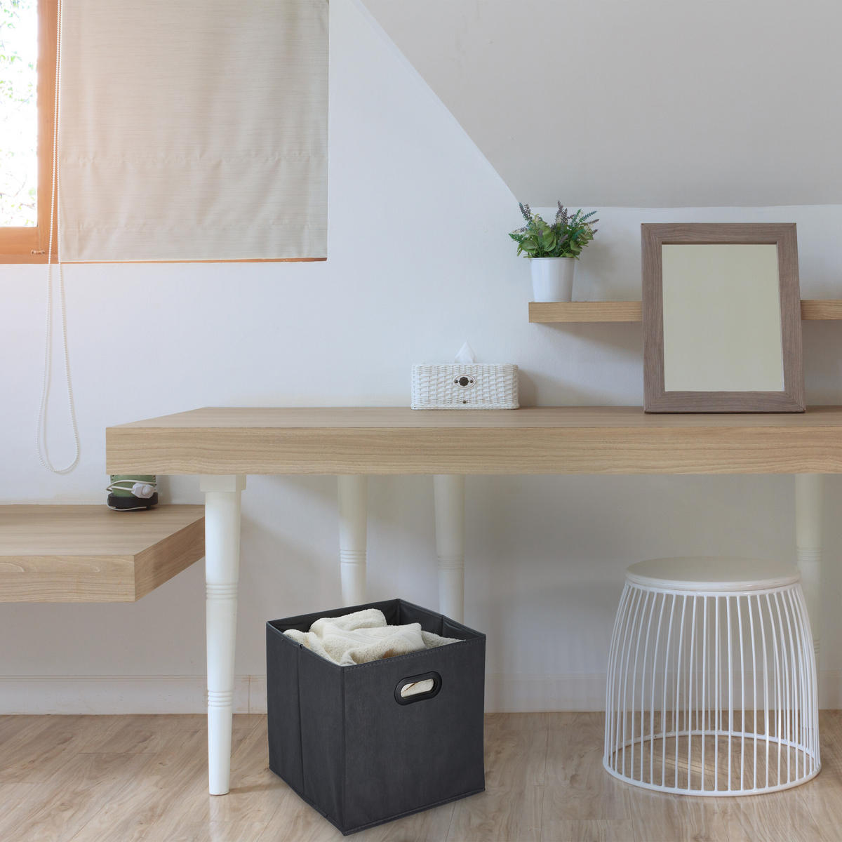 4XAUFBEWAHRUNGSBOX - Anthrazit, Wellpappe/Kunststoff (33/32/33cm) - Relaxdays