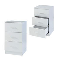 NACHTTISCH-SET 2 TLG. Aurdal - Weiß Hochglanz, Holzwerkstoff (37/66/34.5cm) - [en.casa]