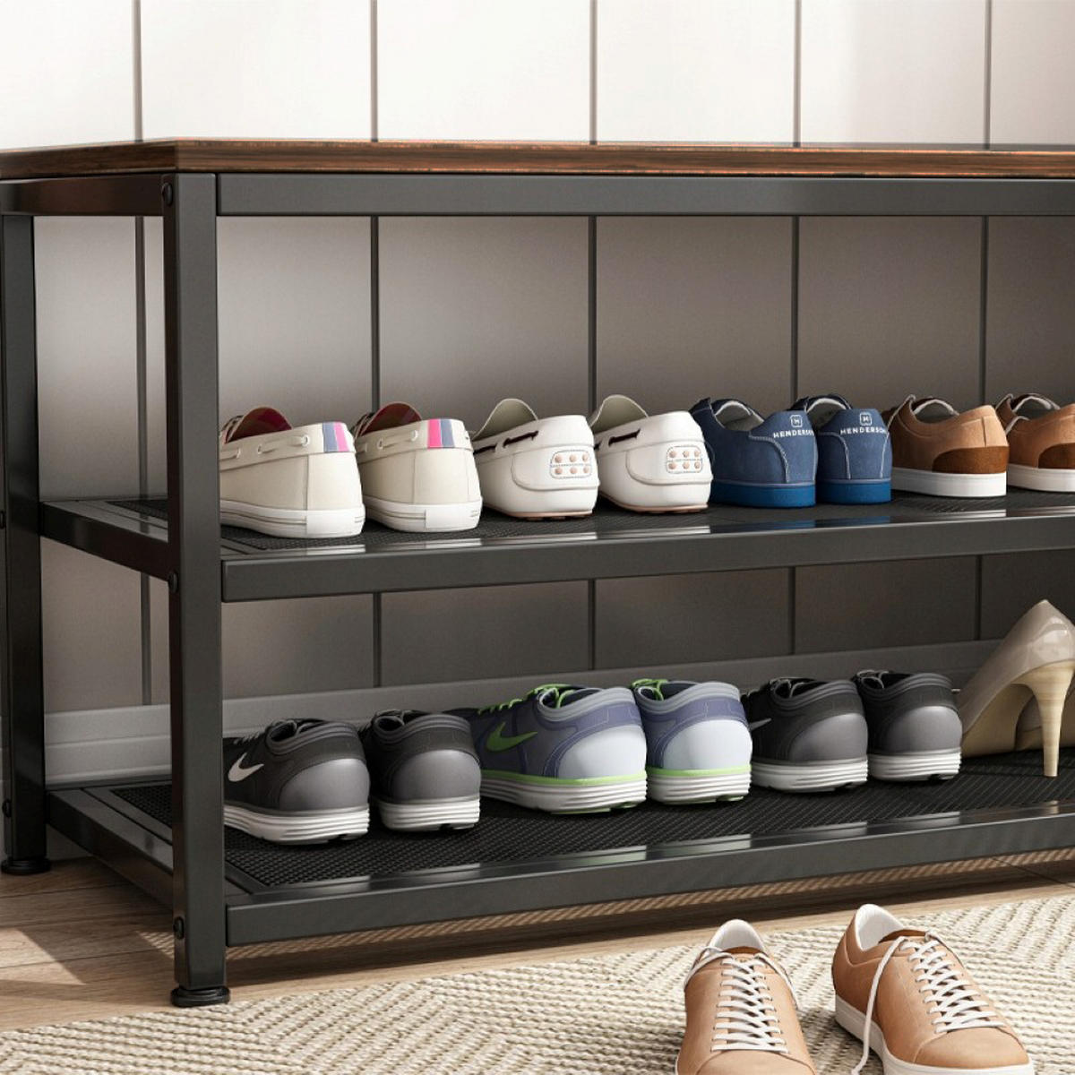 SCHUHSCHRANK, braun, 100/45/30 cm - Braun, Holzwerkstoff (100/45/30cm)