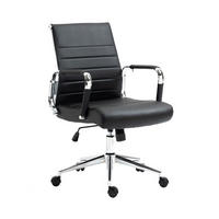 SCHREIBTISCHSTUHL OFFICE COMFORT LB Kunstleder Schwarz - Silberfarben/Schwarz, Textil/Metall (56/103/64cm) - SVITA
