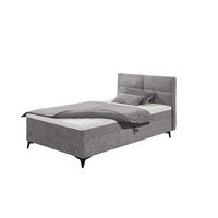 BOXBETT 120x200 inkl. Topper und Bettkasten - Silberfarben/Schwarz, Holz/Holzwerkstoff (120/200cm) - ed exciting design