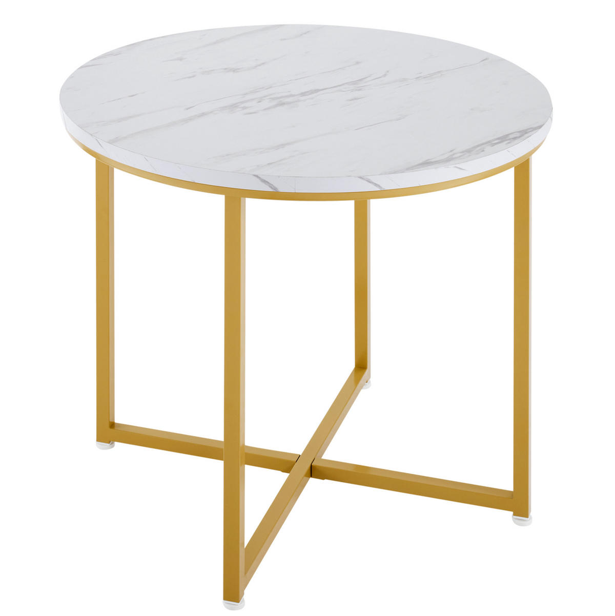 JÍDELNÍ souprava 80 cm bílá z MDF a kovu se 4 židlemi - bílá, kompozitní dřevo (80/75/80cm) - OKWISH