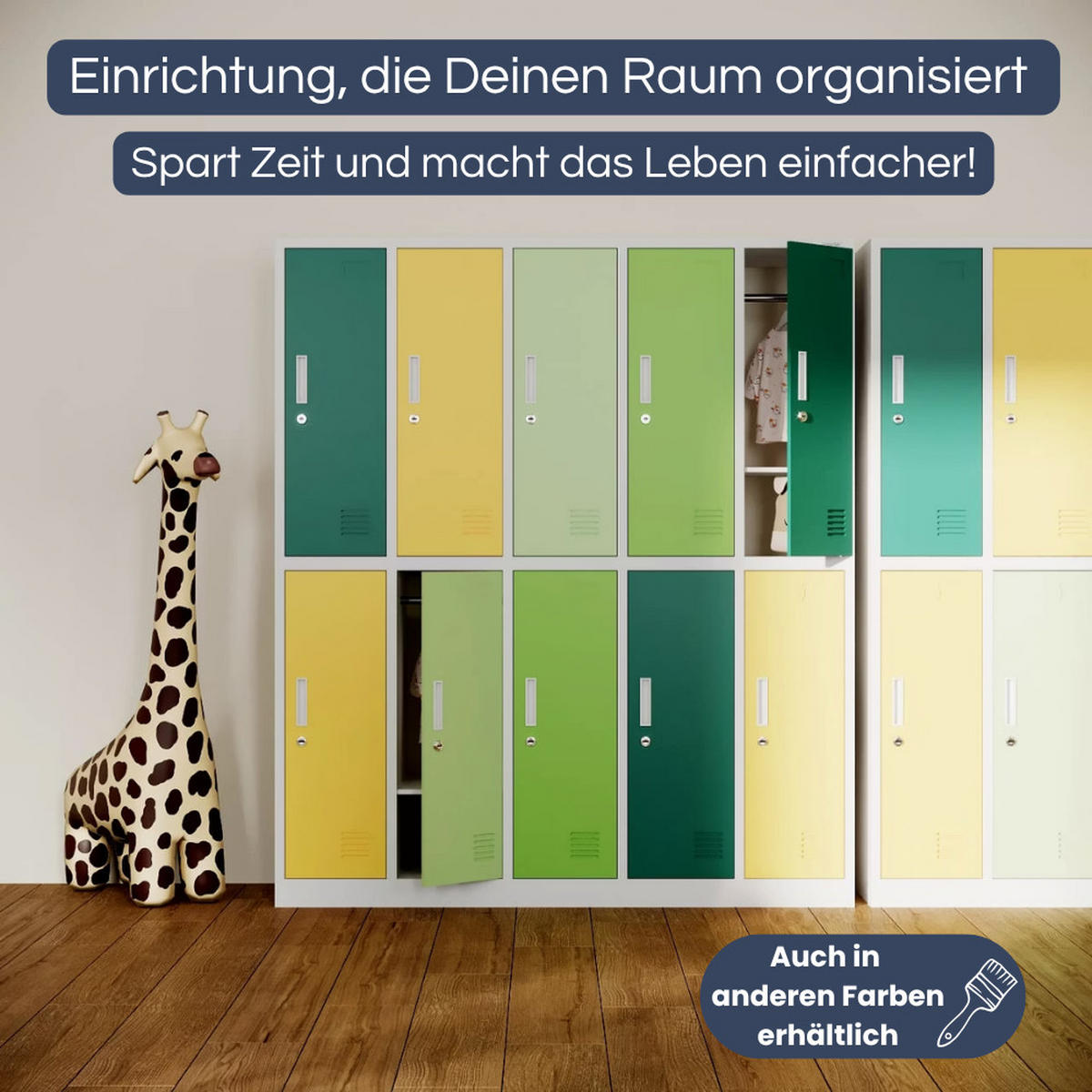 UMKLEIDESCHRANK Spind BARTUS 10 Abteile 150x136x45cm Grau - Grau, Metall (136/150/45cm) - Jan Nowak