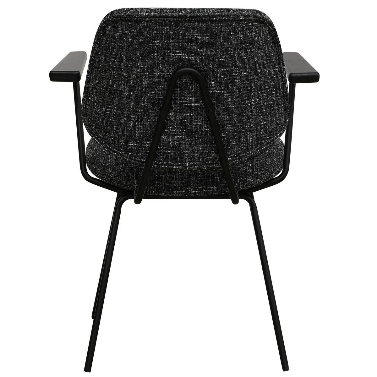 ARMLEHNSTUHL-SET 2 Stück in Teddystoff Schwarz - Schwarz, Textil/Metall (50/82/58cm) - Furnhouse