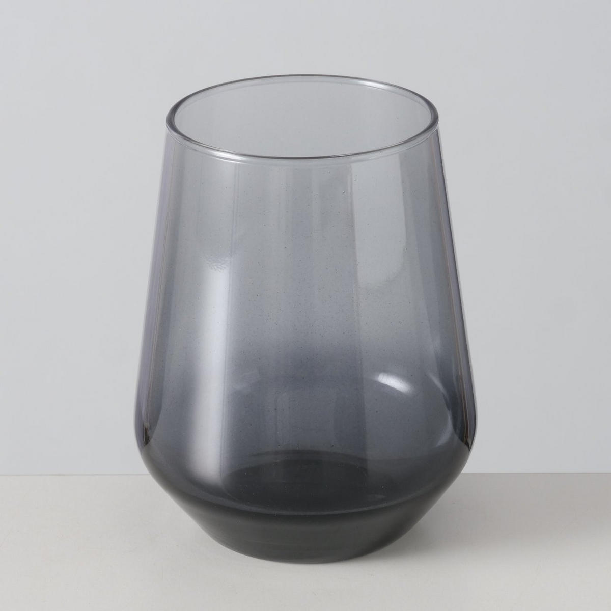GLAS aus gefärbtem Glas Malinio Grau 9/9/11 cm - Grau, Glas (0.425L) - Boltze Home