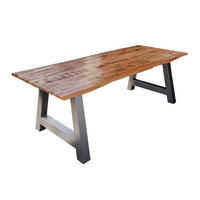 ESSTISCH DORA A - Beige/Silberfarben, Holz/Metall (100/260/77cm) - SAM
