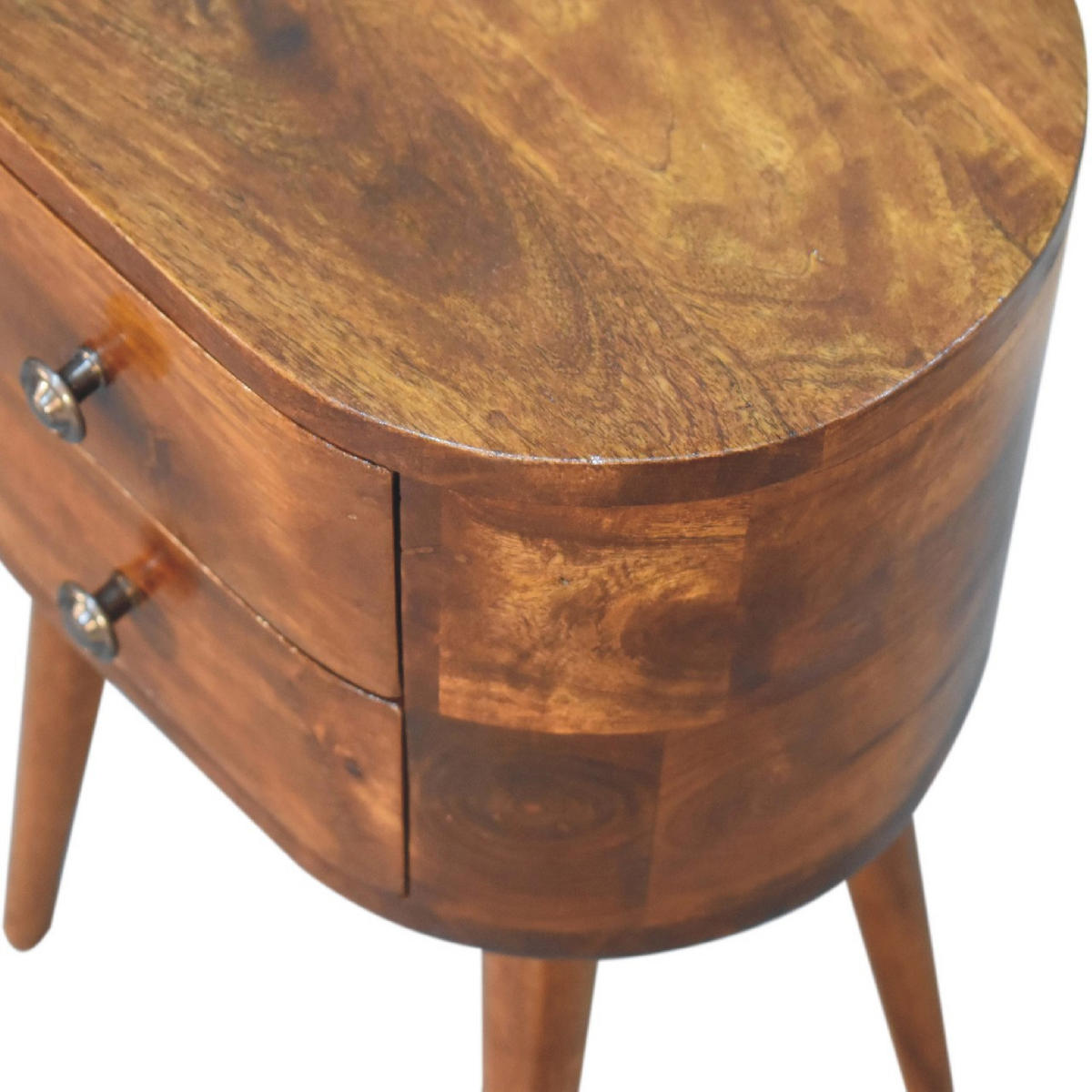 NACHTTISCH Mini - Kastanienfarben/Messingfarben, Holz/Metall (35/50/25cm) - Artisan Furniture