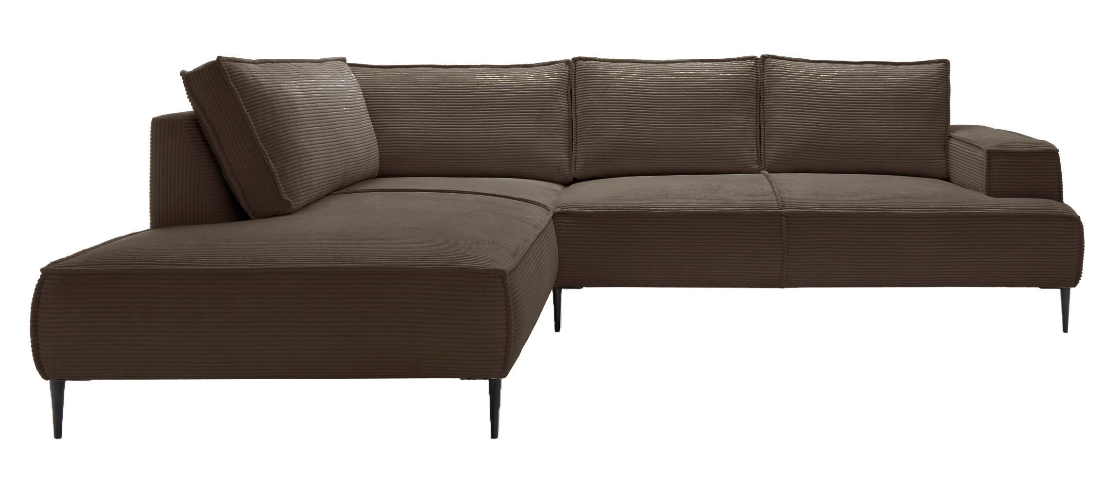 SCHLAFSOFA 275 cm L-Form Harmonia mit Beinen, Links, Braun - Braun, Holz (275/195cm) - Emporius