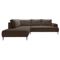 SCHLAFSOFA 275 cm L-Form Harmonia mit Beinen, Links, Braun - Braun, Holz (275/195cm) - Emporius