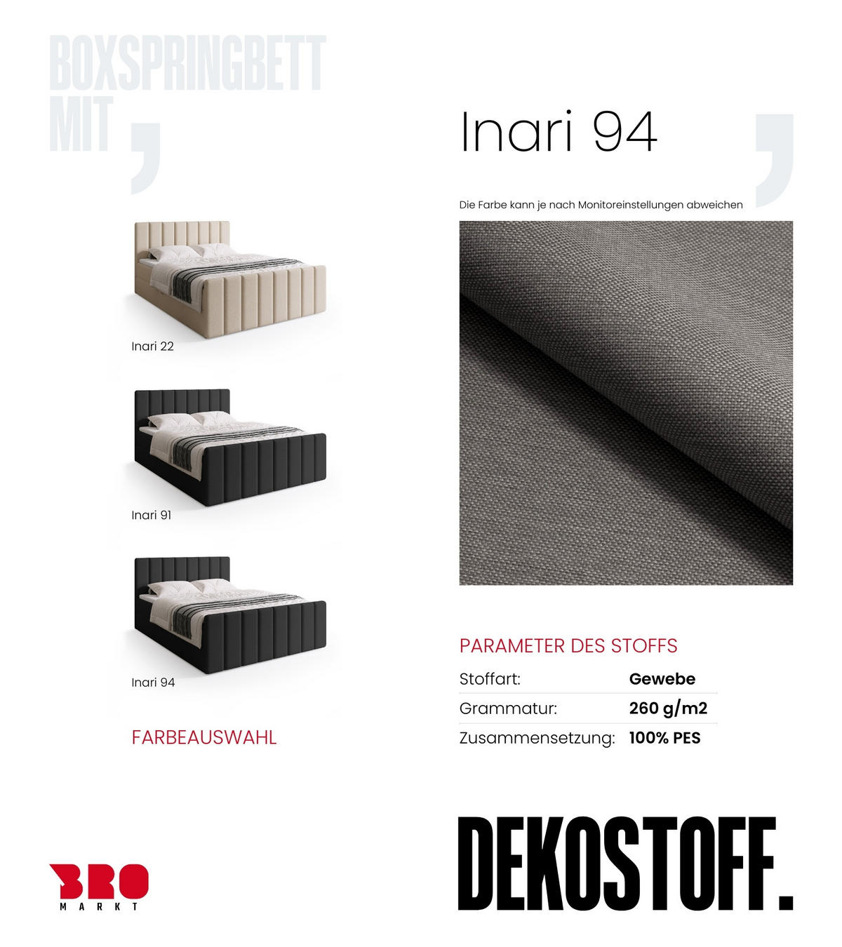 BOXSPRINGBETT Denver DUO mit Topper 140x200 Grau - Grau, Textil (140/200cm) - Bromarkt