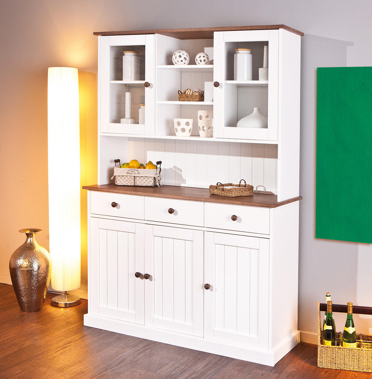 KREDENZ weiß - Weiß, Holzwerkstoff (131/191/45cm) - ebuy24