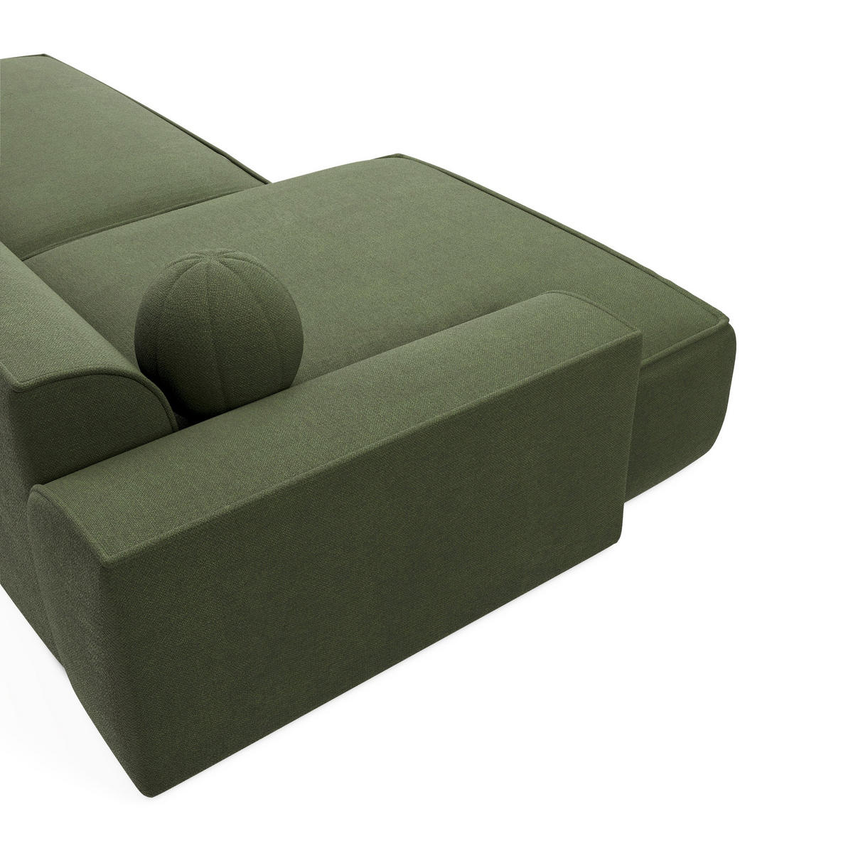 ECKSOFA LINKS Rastergewebe Olivgrün 260cm - Olivgrün, Textil (155/260cm) - Sia Home