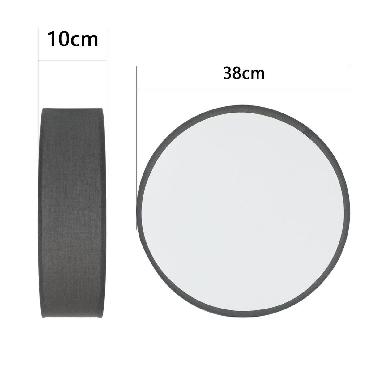 LED-DECKENLEUCHTE Kelsar 38.0/38.0/10.5 cm - Schwarz, Textil (38/38/10.5cm) - ZMH
