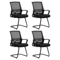 BESUCHERSTUHL 4er Set Polyester Schwarz - Schwarz, Textil/Metall (57.5/93/58.5cm) - HOMCOM