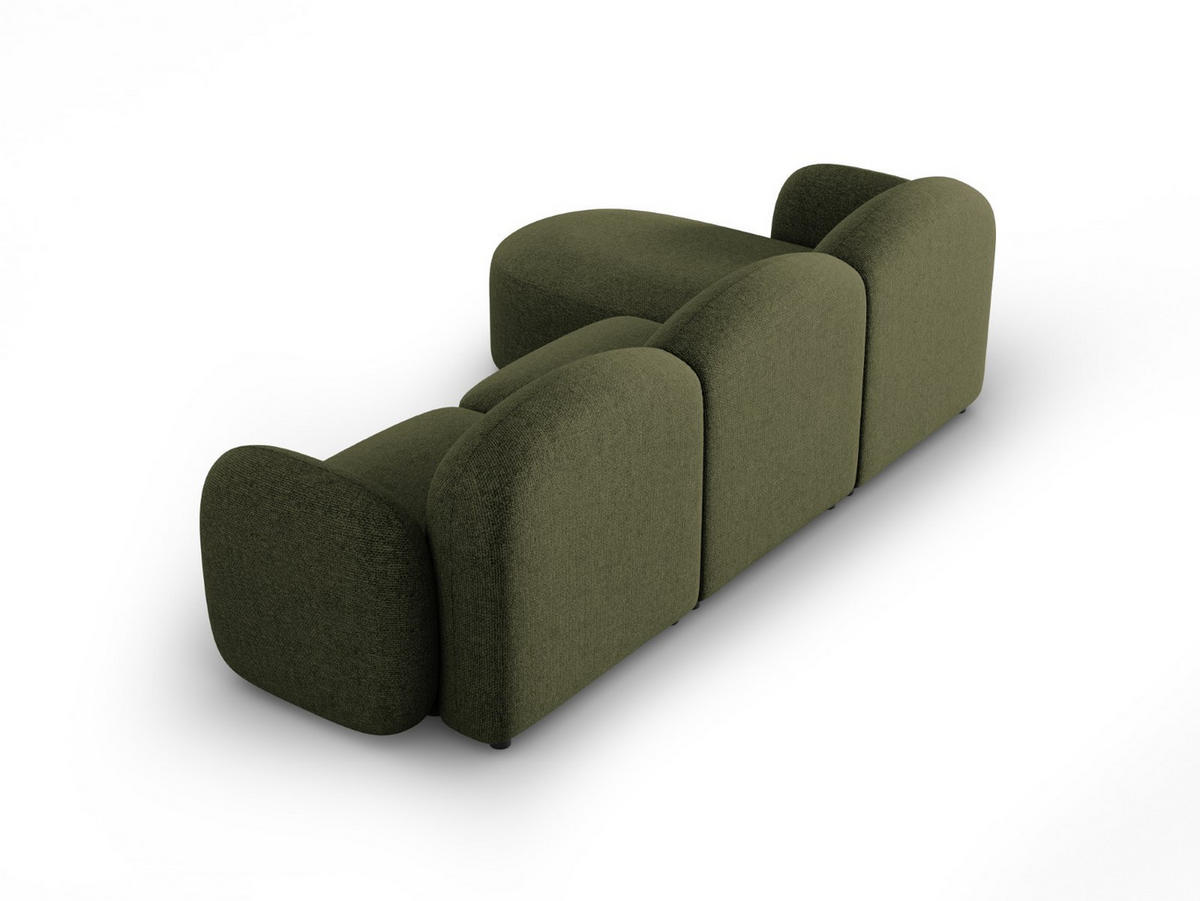 ECKSOFA rechts Blair aus Chenille-Stoff grün meliert 4 Sitzplätze - Grün, Textil (155/272cm) - Micadoni