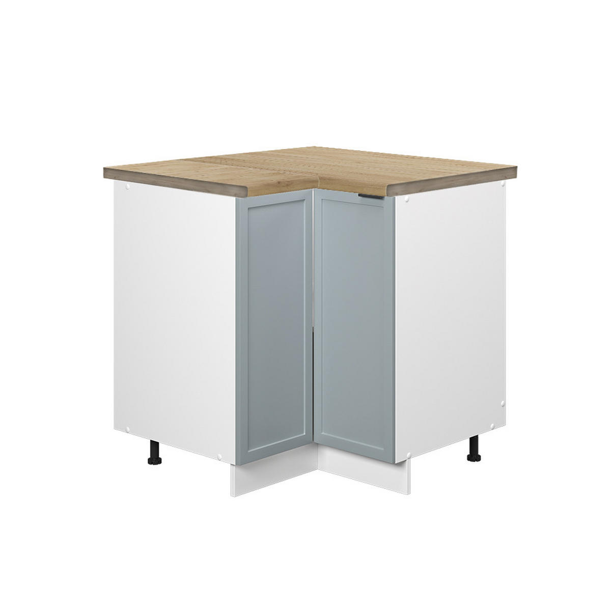 ECKUNTERSCHRANK Fame-Line Hellblau-grau 80.5 cm, AP Eiche - Blaugrau/Weiß, Holzwerkstoff (80.5/82/60cm) - Vicco