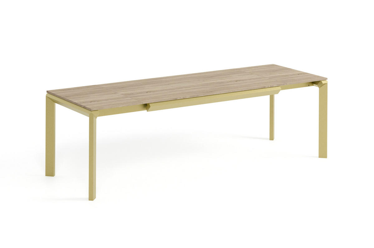 ESSTISCH FADO - Goldfarben/Sonoma Eiche, Holzwerkstoff (90/160/76cm) - Meblini