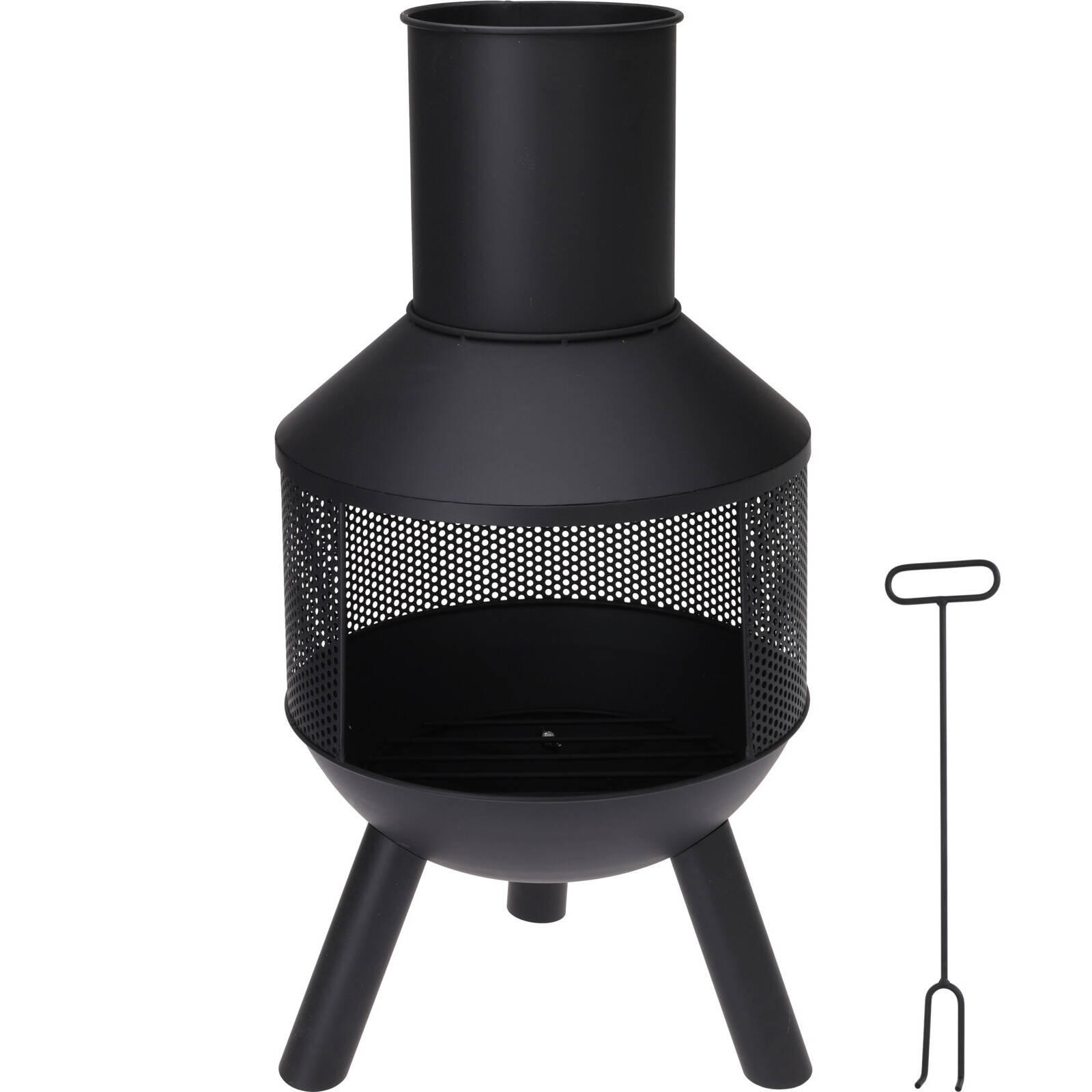KAMIN Metall 76 cm - Schwarz, Metall (37/76/37cm)