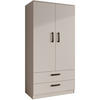 DREHTÜRENSCHRANK Trend, mit Schubladen, Kaschmir - Kaschmir/Schwarz, Holzwerkstoff (90/180/50cm) - Beautysofa