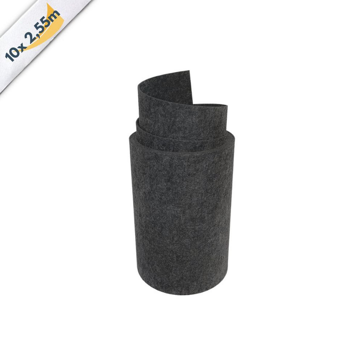 SICHTSCHUTZSTREIFEN Design Vlies für Doppelstabmatten Schwarzgrau 10x 2,55m - Schwarz, Kunststoff (255/19cm) - ZAUN|ZU