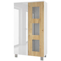 VITRINE Denjo Tür in Eiche Natur - Eichefarben, Holzwerkstoff (71/129/35cm) - Vladon