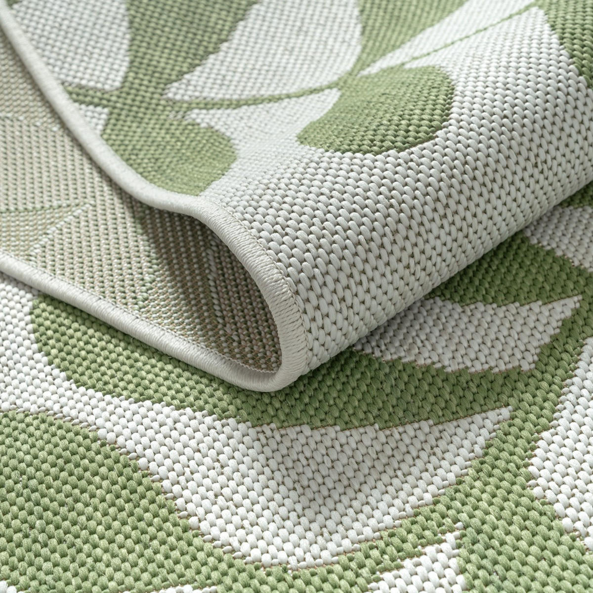FLACHWEBTEPPICH Floral BORNO Polypropylen Grün 140 x 200 cm - Grün, Textil (140/200cm) - KADIMA DESIGN