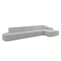 ECKSOFA Ottomane Rechts IREA-L3 - 412x165x80 cm Hellgrau - Hellgrau, Holzwerkstoff/Textil (412/165cm) - ALTDECOR