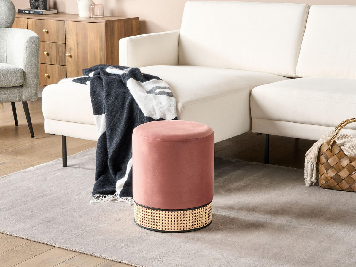 POUF Yankton 35/35/42 cm - Pink, Textil (35/42/35cm) - Beliani