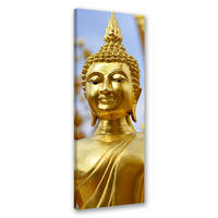 WANDBILD goldener buddha - Goldfarben, Textil (30/90cm) - Feeby