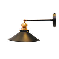 WANDLEUCHTE Innen Vintage 24/18 cm - Goldfarben/Schwarz, Metall (24/18cm) - Bamyum