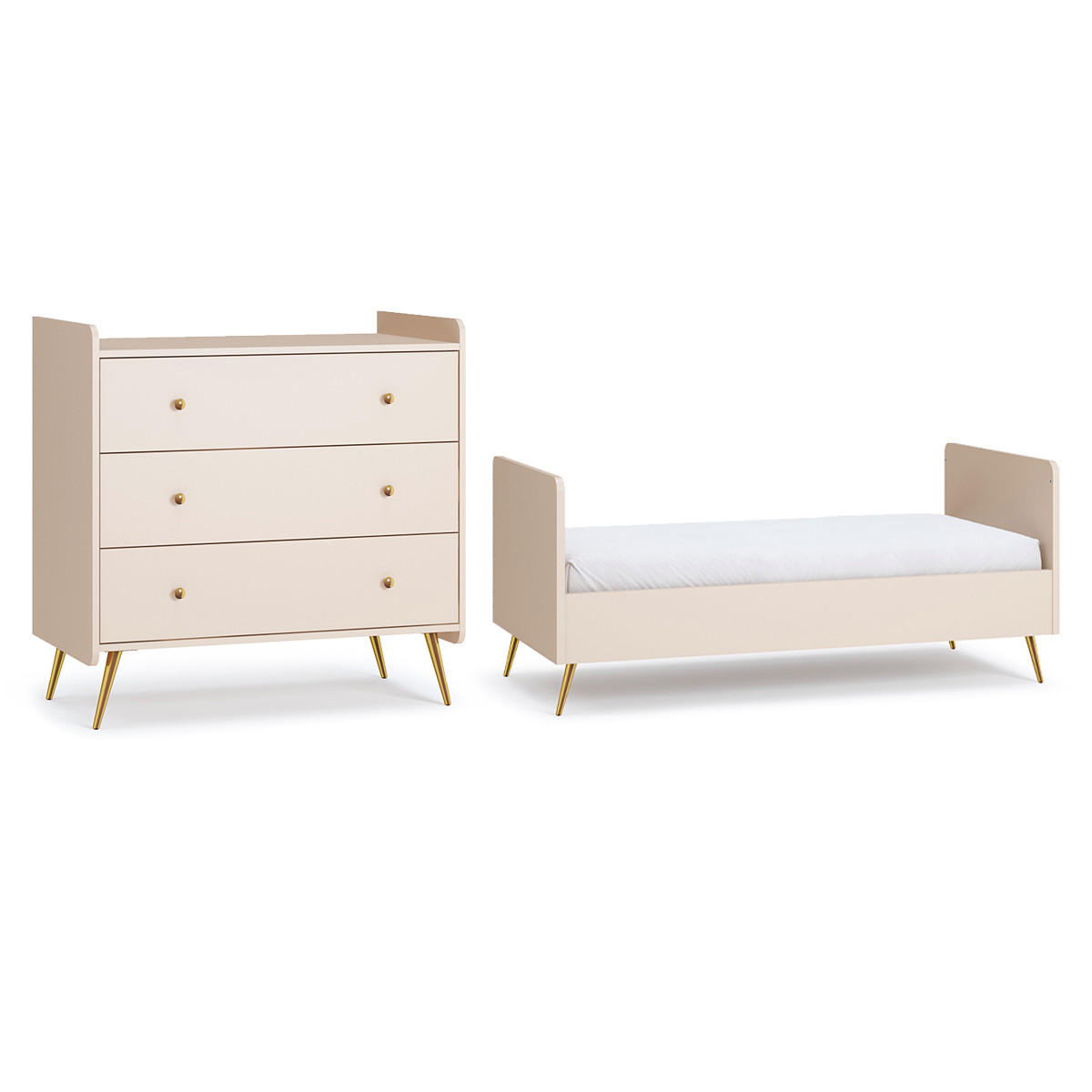 BABYZIMMER 2-teilig Lunea Kaschmir - Beige, Holzwerkstoff (143.4/91/74.8cm) - Petits-meubles