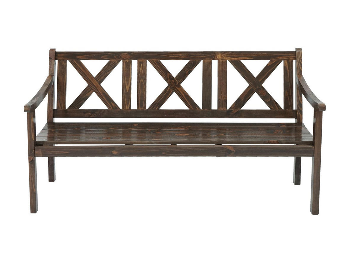 GARTENBANK Kopenhagen 91x160x61cm 3-Sitzer Dunkelbraun - Dunkelbraun, Holz (160/91/61cm) - PROREGAL