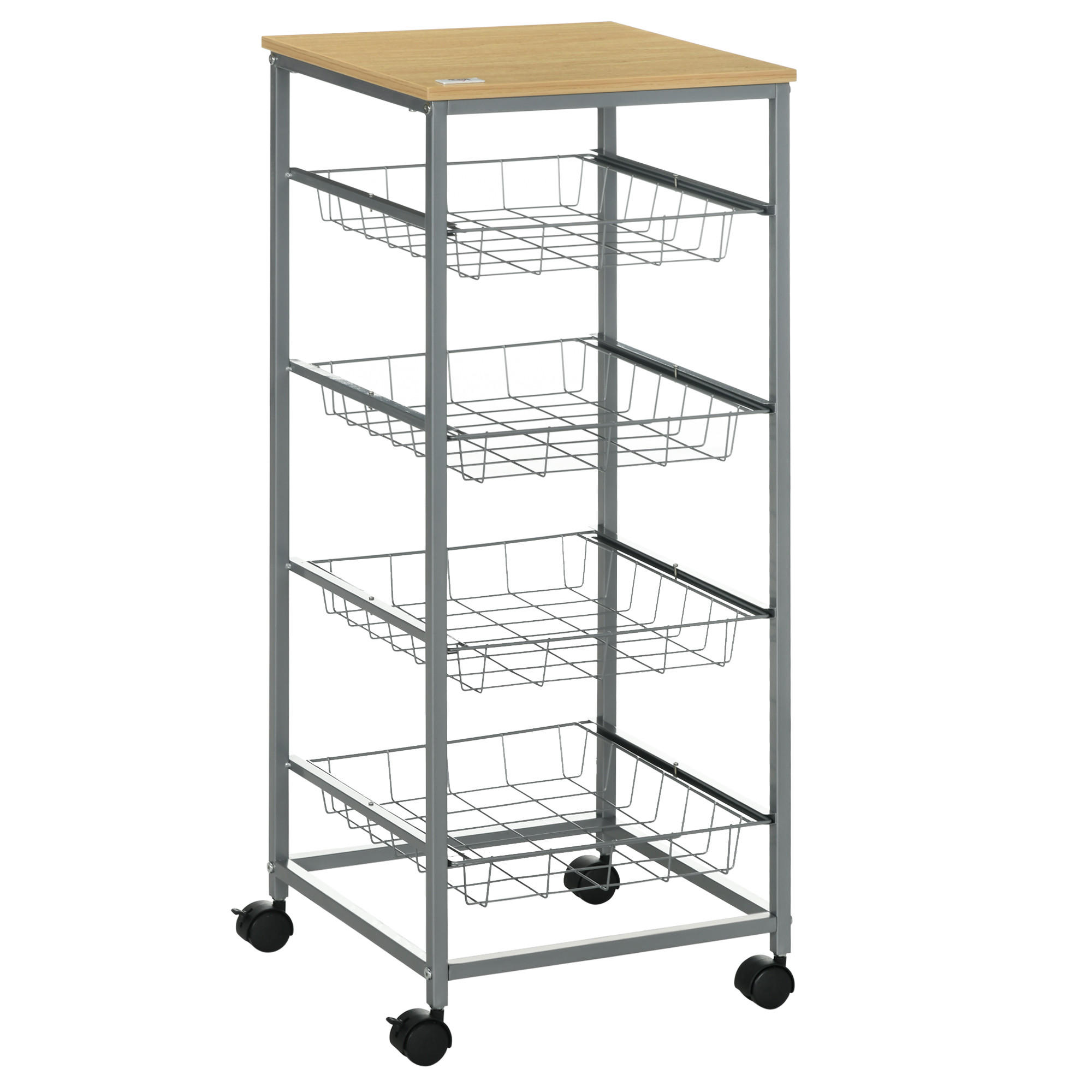 KÜCHENWAGEN, Stahl, MDF, Silber - Silberfarben, Metall (365/89/365cm) - HOMCOM