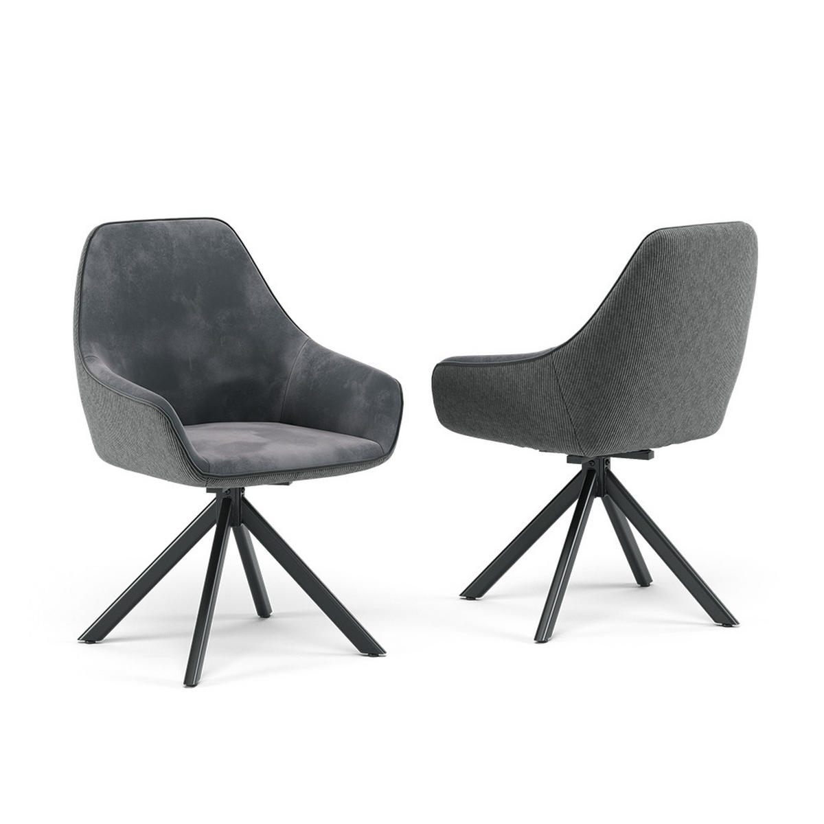 KŘESLO DO OBÝVACÍHO POKOJE Eleganza Antracit - antracitová, kov (60/89/62cm) - Vicco