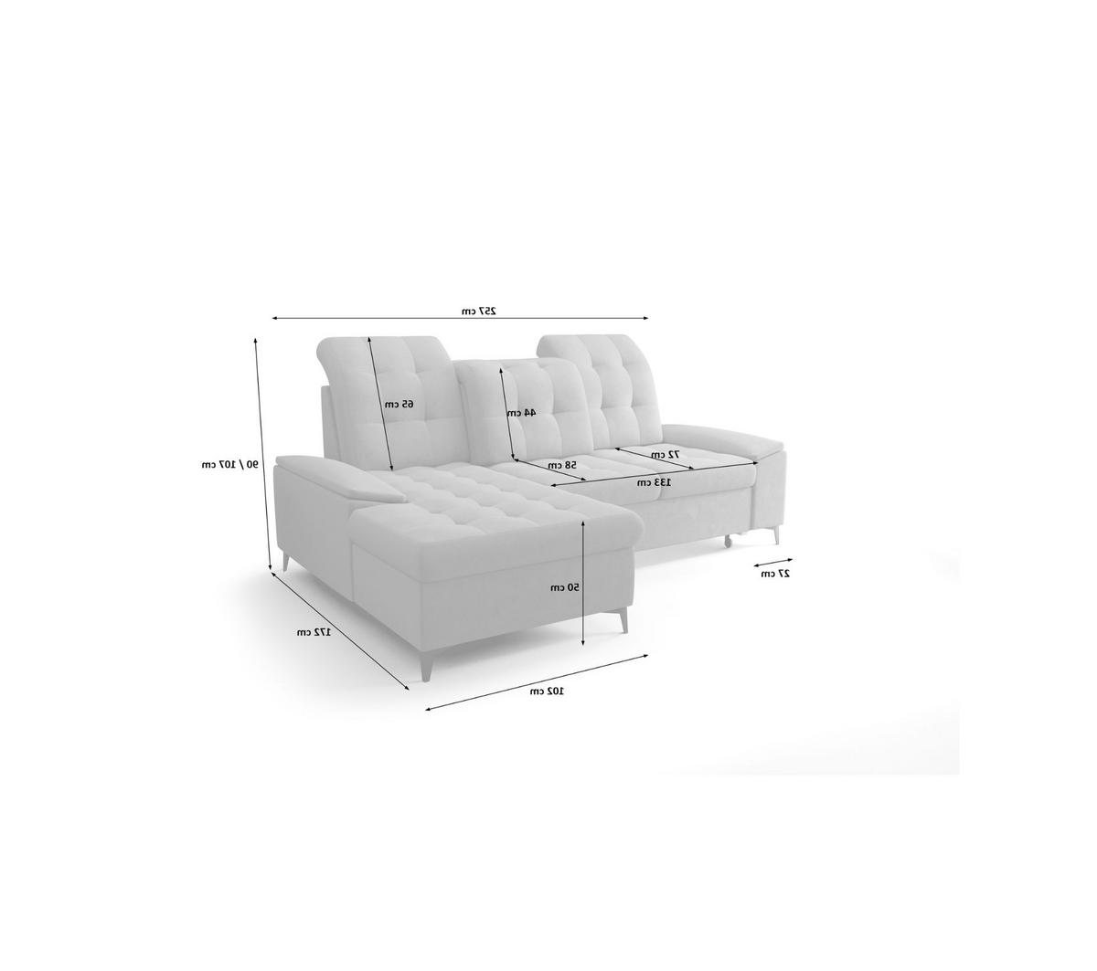 ECKSOFA KONGO RBN18, Eckcouch in L-Form mit Schlaffunktion, Farbe: Schwarz, Kunstleder, Ottomane Links - Schwarz, Textil (257/172cm) - O-Sofa