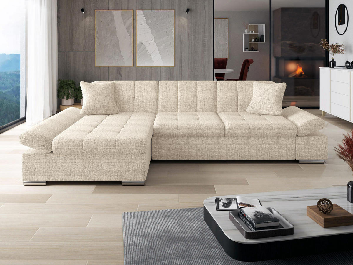 ECKSOFA Malwi, Seite: Links - Sahara, Holz/Textil (278/161cm) - MIRJAN24