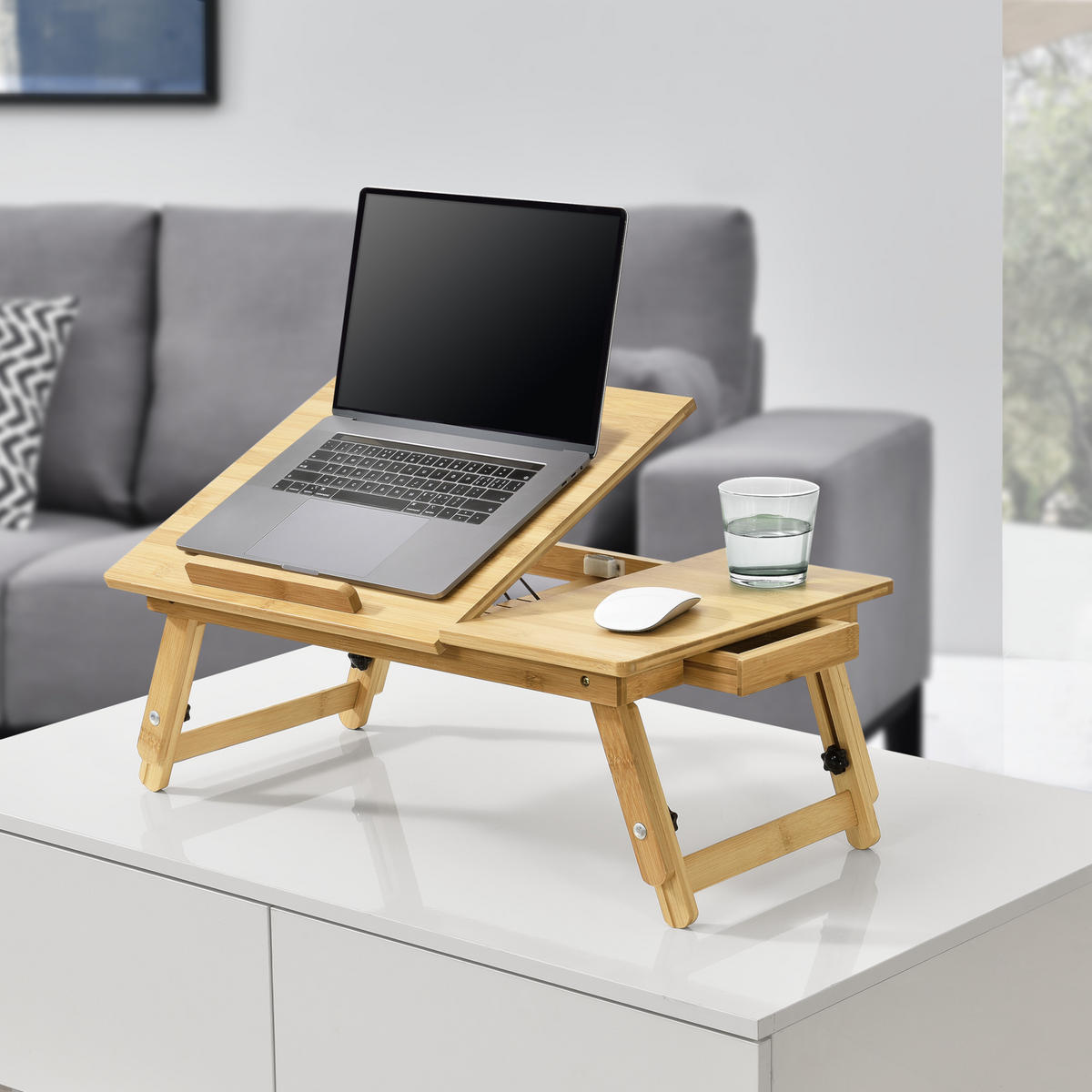 LAPTOPTISCH Trysil - Naturfarben, Holz (35/55/28cm) - [en.casa]