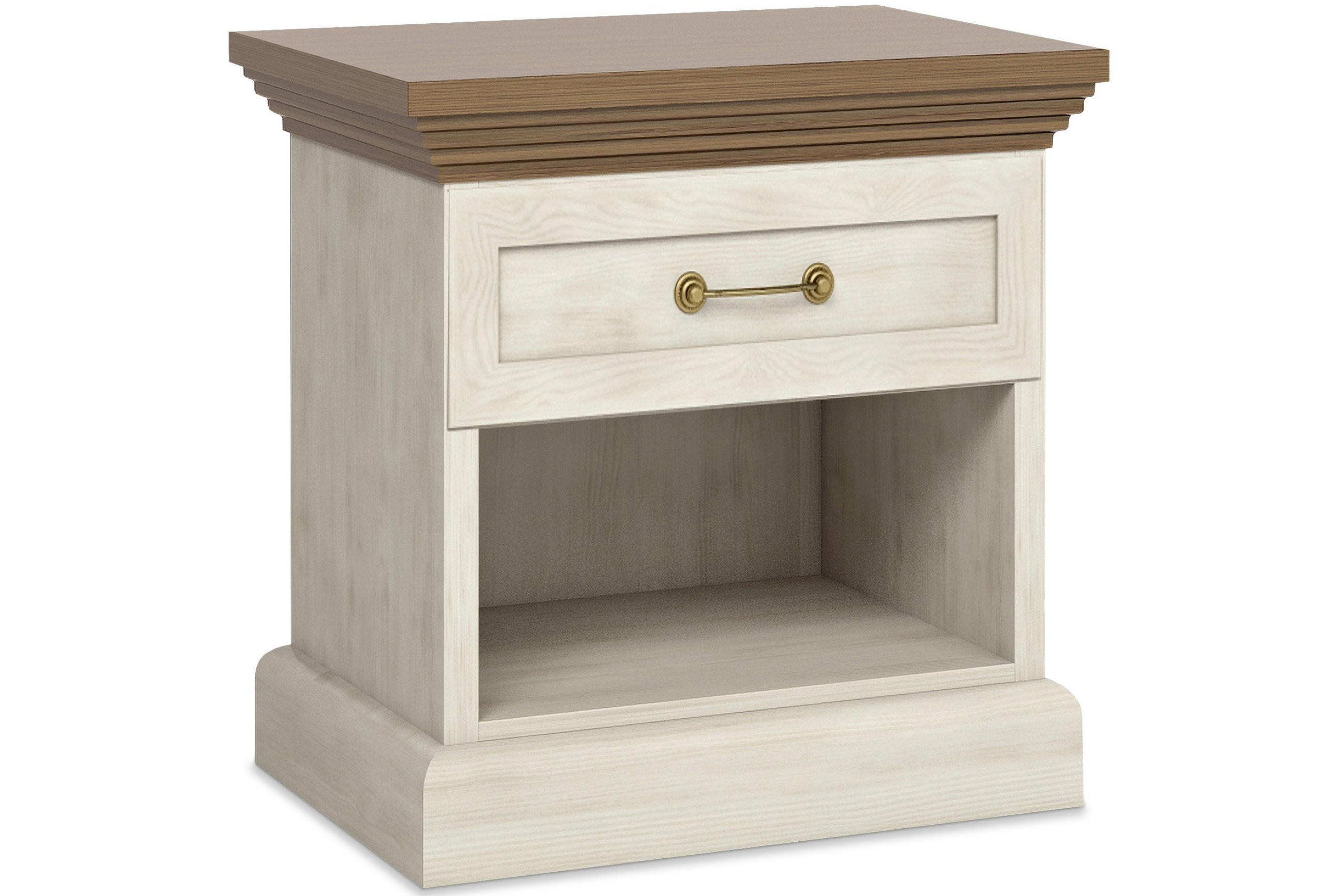 Konsimo® Nachttisch Creme, Eiche 57x50x45 cm