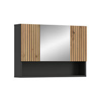 SPIEGELSCHRANK MONE (B/H/T: ca. 80/55/17 cm) in Basalt grau/Artisan Oak Nachbildung - Grau, Holzwerkstoff (80/55/17cm)