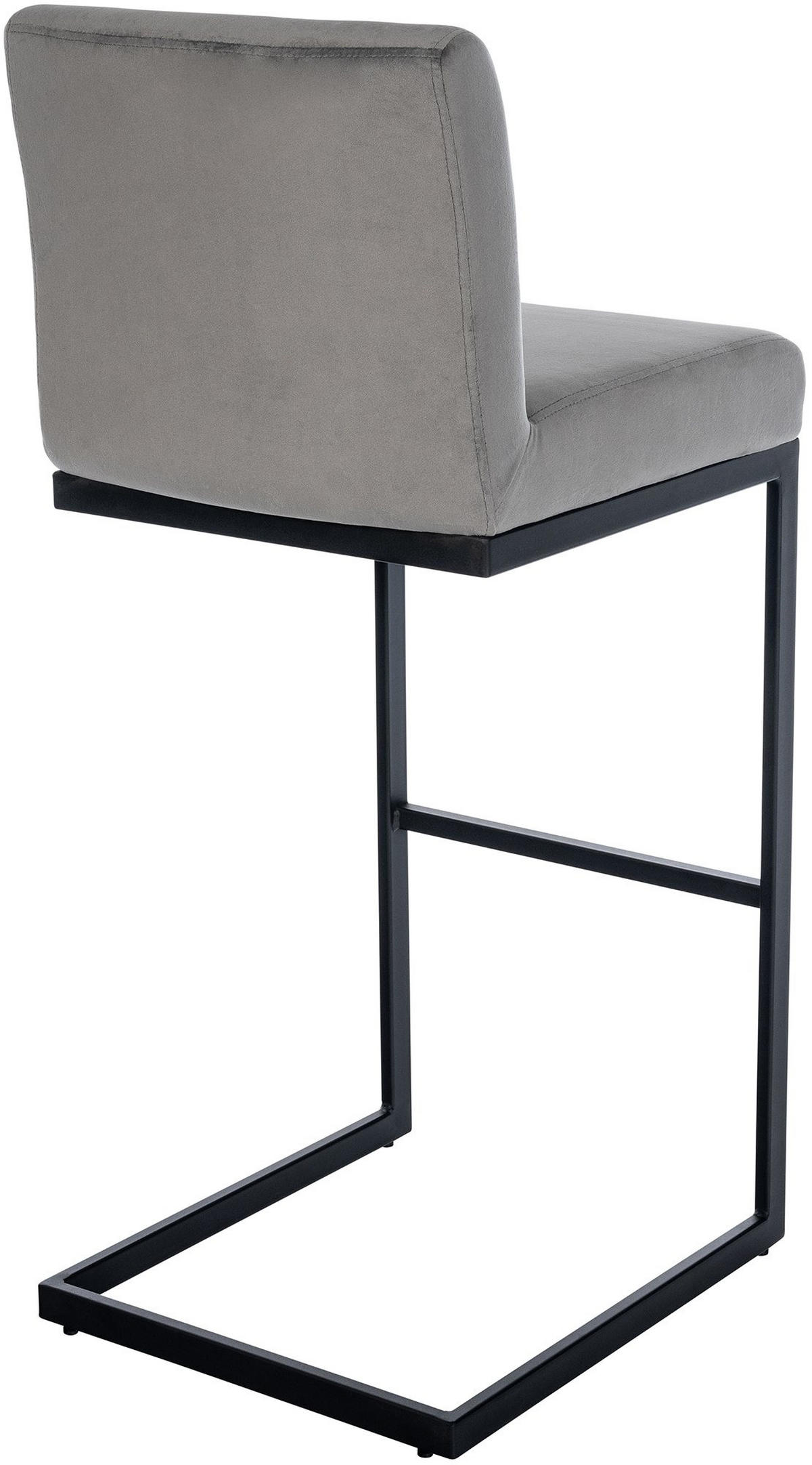 BARHOCKER Samt Grau - Schwarz/Grau, Textil/Metall (43/104/53cm) - CLP