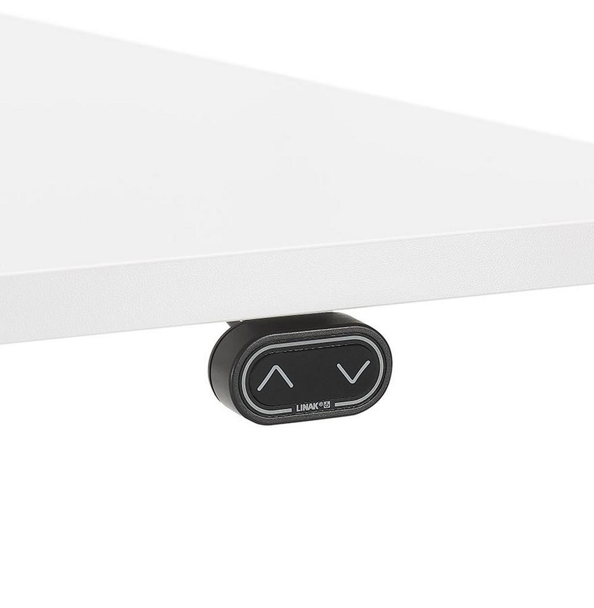 SCHREIBTISCH Höhenverstellbar Elektrisch Ergonomisch XARIX, Weiß 160x80x127 cm - Weiß, Holzwerkstoff/Metall (80/160/127cm) - KADIMA DESIGN