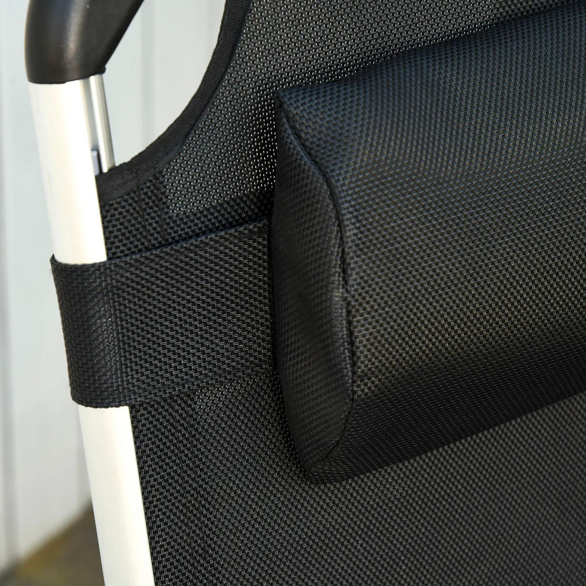 SONNENLIEGE aus Aluminium 165x60x76 cm in Schwarz mit 4-fach verstellbarer Rückenlehne - Schwarz, Metall (60/76/165cm) - Modfu