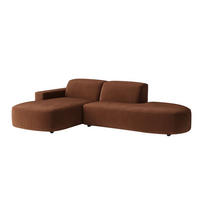 ECKSOFA Cursal Atelier, Stoff Salvador, Dunkelbraun, Links - Dunkelbraun, Holz (284/166cm) - Kaiser Möbel