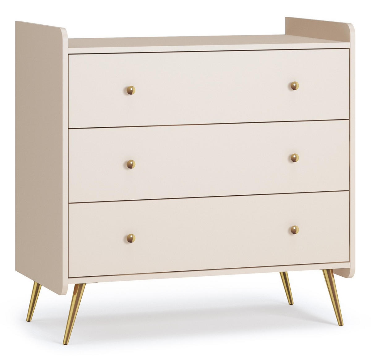 BABYZIMMER Set Lien - 4-teilig - Sandfarben/Goldfarben, Holzwerkstoff/Metall (90/188/51cm) - QMM TraumMöbel