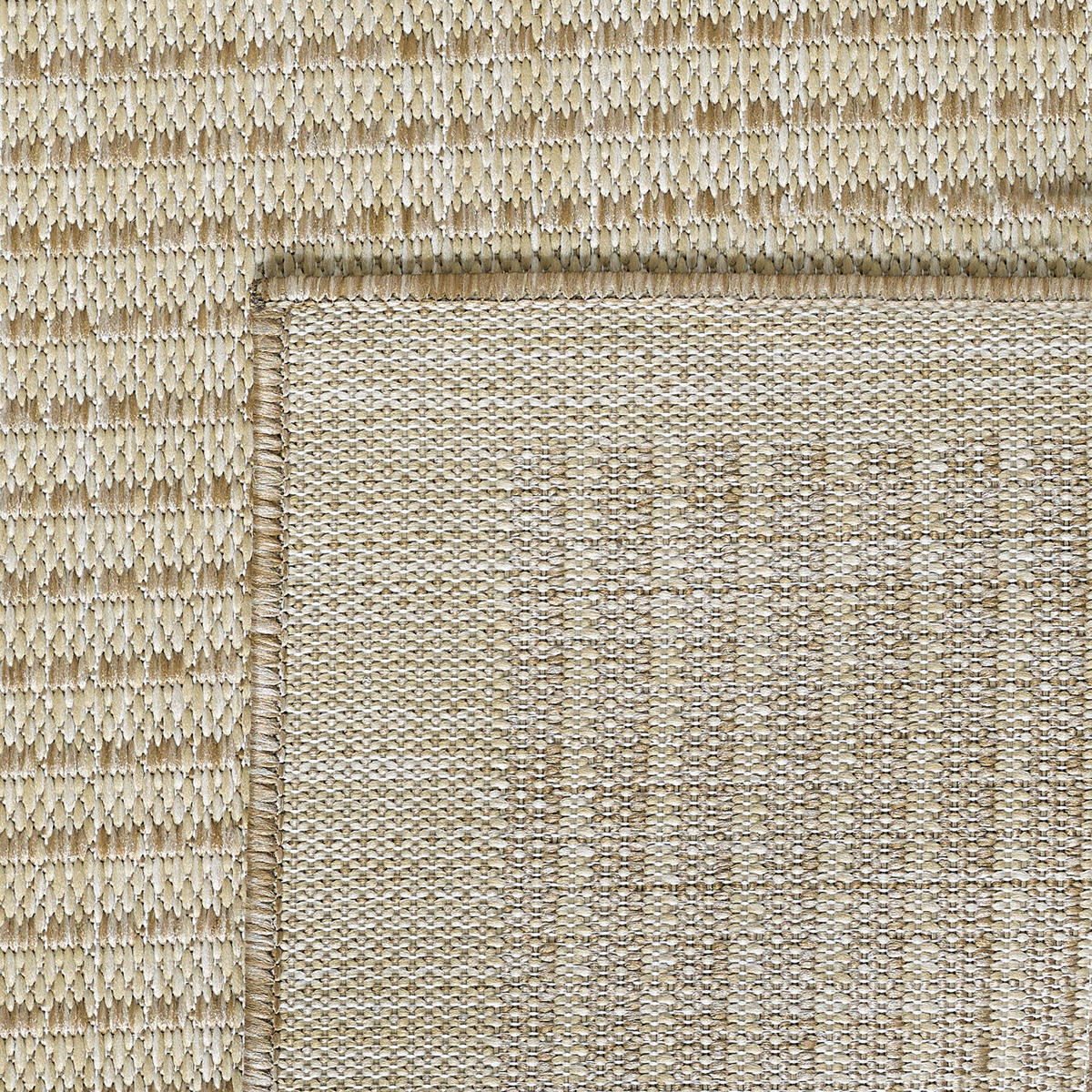 TEPPICH Outdoor Flachgewebe Uni-Farbe Polypropylen Balkon Beige Rechteckig 240x340 - Beige, Textil (240/340cm) - KADIMA DESIGN