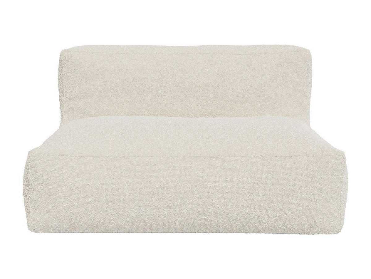 SOFA 2-Sitzer - Bouclé-Stoff - Cremeweiß - NOUMARA - Weiß, Textil (135/80/95cm) - Vente-Unique