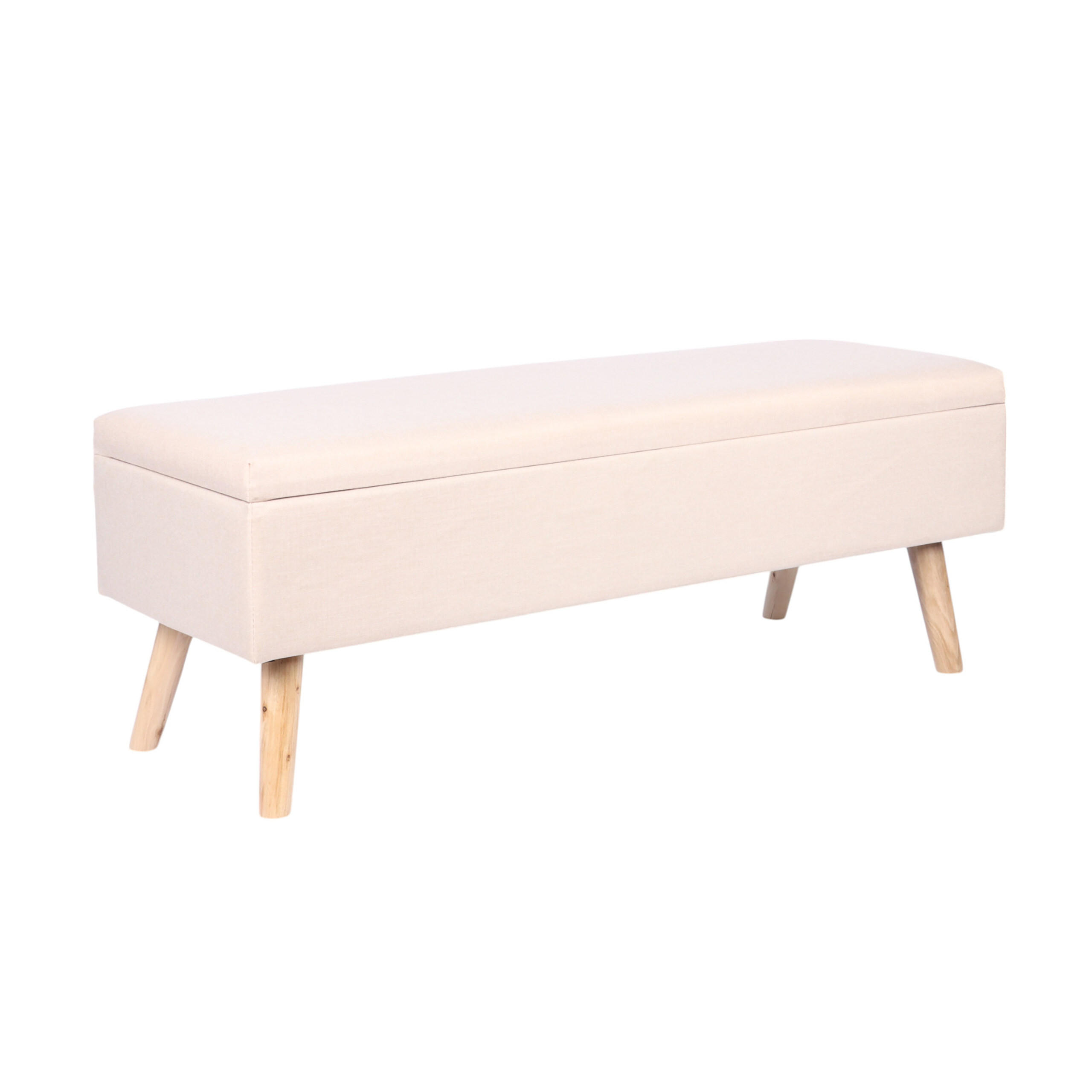 SITZBANK - Beige, Holz/Holzwerkstoff (110/40/40cm) - Relaxdays