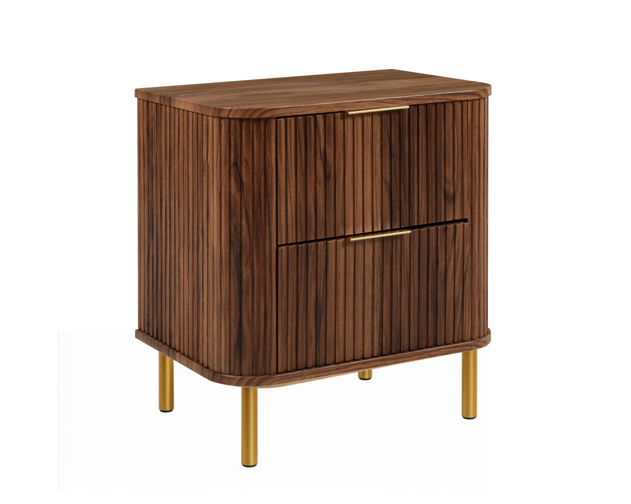 BADEZIMMERSCHRANK : Farbe Eiche-Nussbaum, Griff gold, Füße gold, 60 x 41,5 x 66,7 cm - Goldfarben/Braun, Holzwerkstoff (60/66.7/41.5cm) - 3XE LIVING