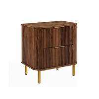 BADEZIMMERSCHRANK : Farbe Eiche-Nussbaum, Griff gold, Füße gold, 60 x 41,5 x 66,7 cm - Goldfarben/Braun, Holzwerkstoff (60/66.7/41.5cm) - 3XE LIVING